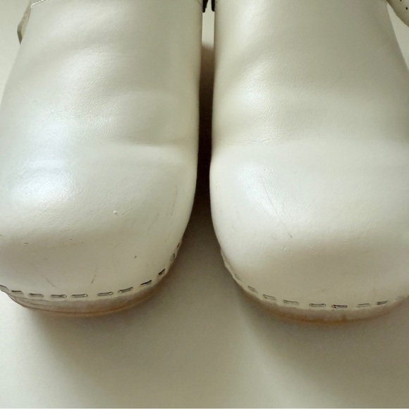 Dansko White Leather Backstrap Clogs - Picture 6 of 6